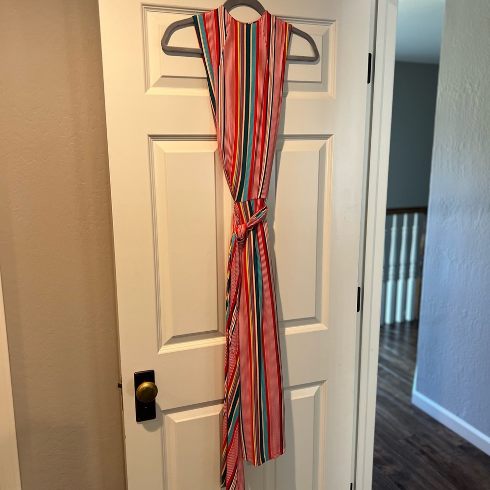 Alice + Olivia striped tie waist dress